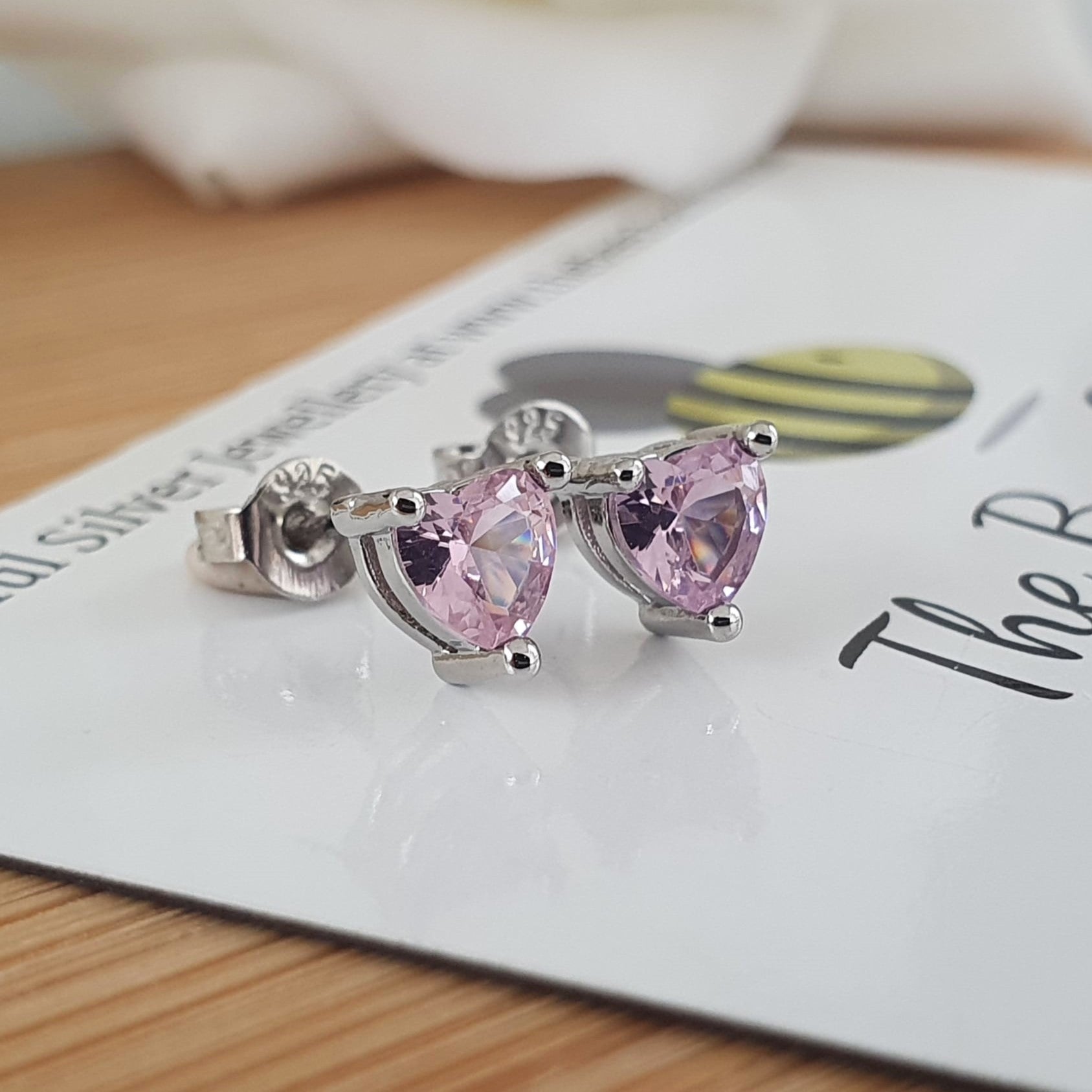 Crystal Heart Studs - The Bee Charm