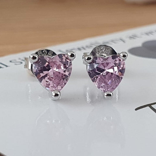 Crystal Heart Studs - The Bee Charm