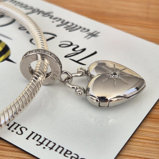 Heart Locket Charm - The Bee Charm