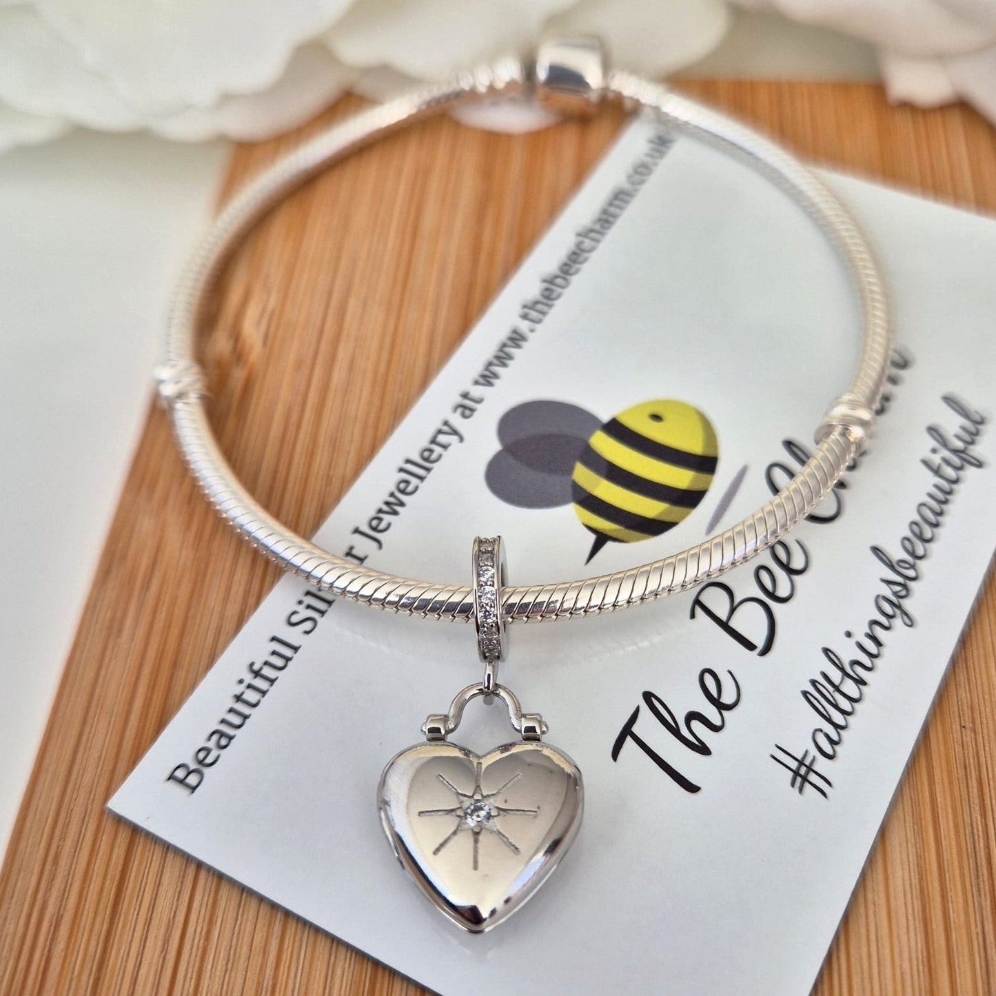 Heart Locket Charm - The Bee Charm