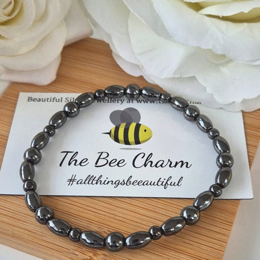 Hematite Anklet - The Bee Charm