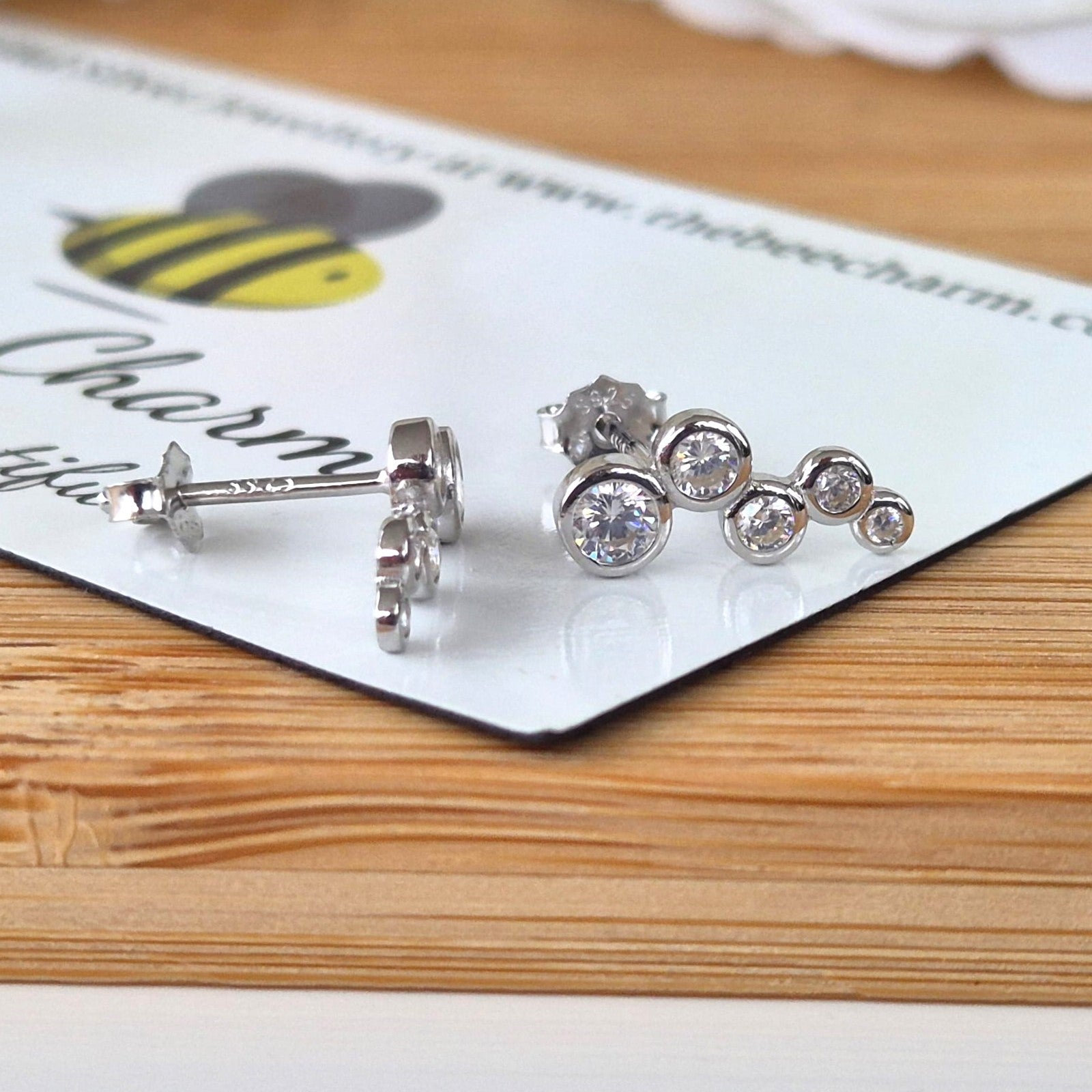 Zircon Bubbles Studs - The Bee Charm