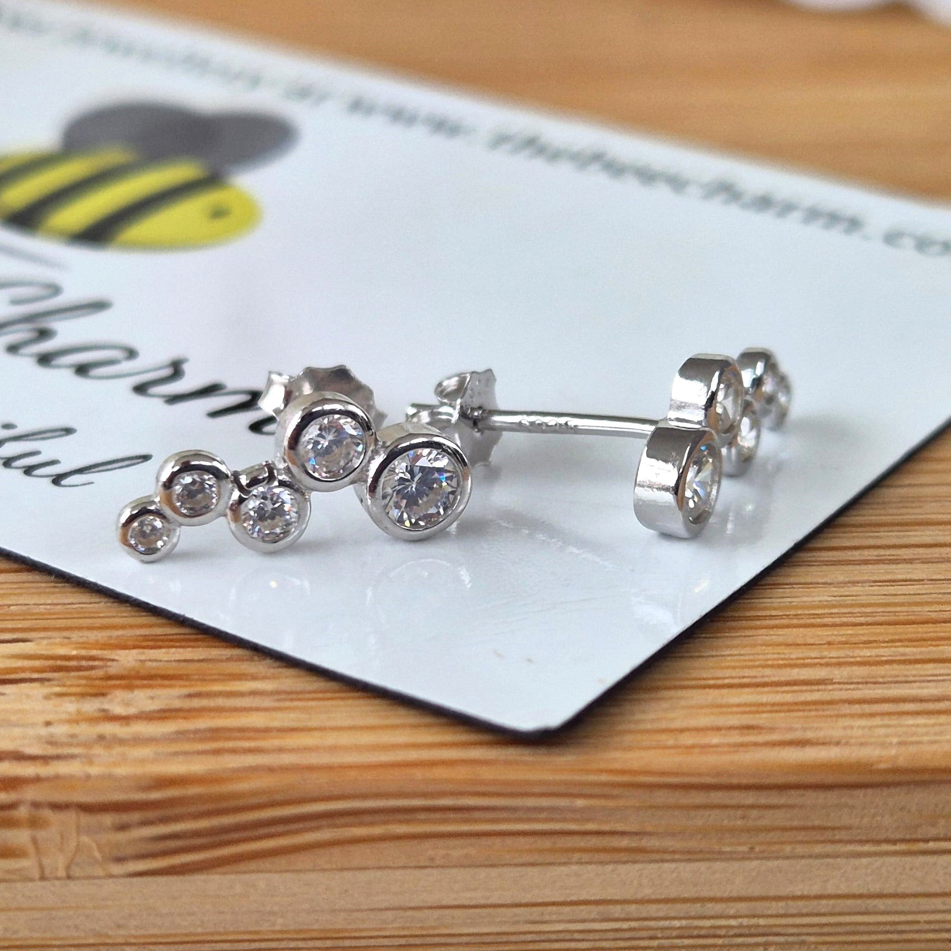 Zircon Bubbles Studs - The Bee Charm