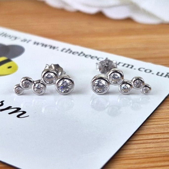 Zircon Bubbles Studs - The Bee Charm