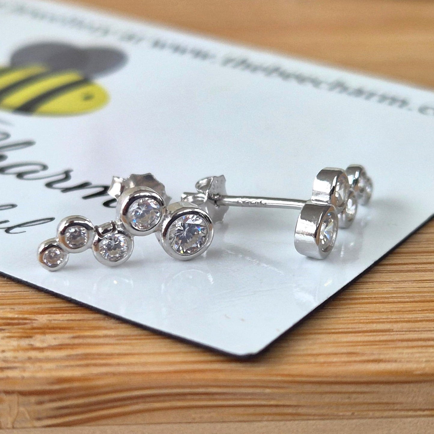 Zircon Bubbles Studs - The Bee Charm