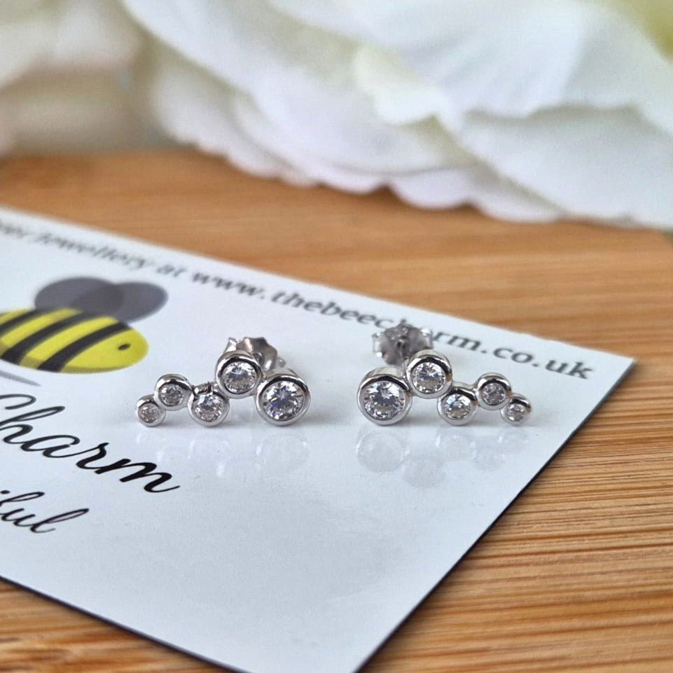 Zircon Bubbles Studs - The Bee Charm